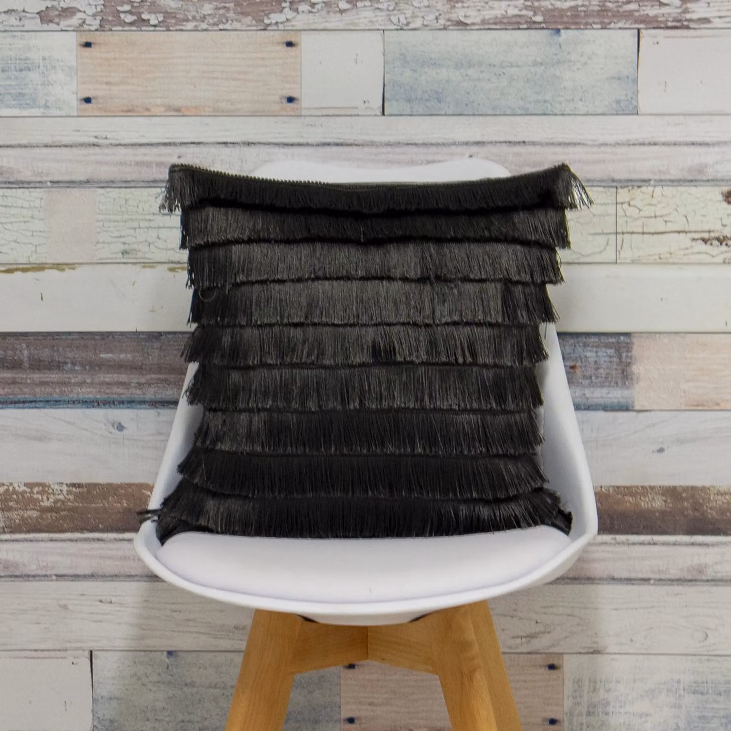 Furn Flicker Square Velvet Cushion in Grey and Black, W/D/H: 45 x 45 x 45 cm – 4