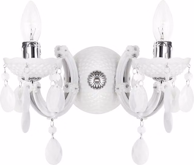 Litecraft Marie Therese 2 Arm Wall Light with LEDs in White