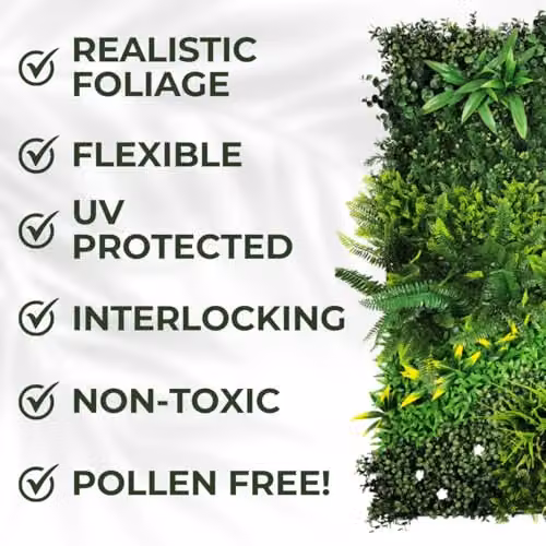 Ark Mat Lush Lonsdale Artificial Plant Wall Panel, Green, W: 100 cm, H: 100 cm – 4
