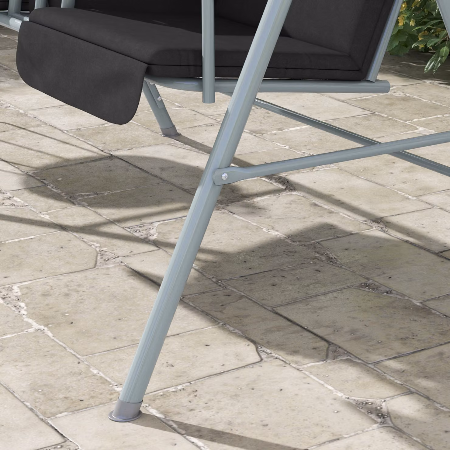 Outsunny 2 Seater Garden Swing Chair with Tilting Canopy and Padded Cushions, Black – 8