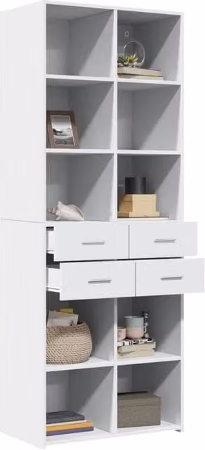 Berkfield Home Modern White Matt Highboard with Hinged Doors and Internal Shelves, W/D/H: 70 x 42.5 x 185 cm – 1