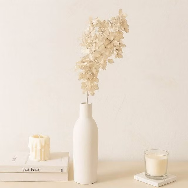 Voltico Beige Artificial Floral Spray Stem for Minimalist Tabletop Décor