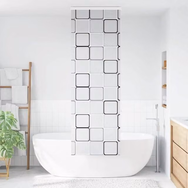 Berkfield Home White Opaque Shower Roller Blind with Cassette, W: 80 cm, H: 240 cm, Fabric Width: 76 cm