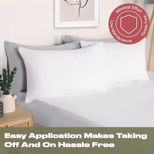 OHS Super King Plain White Microfibre Deep Fitted Bed Sheet – 2