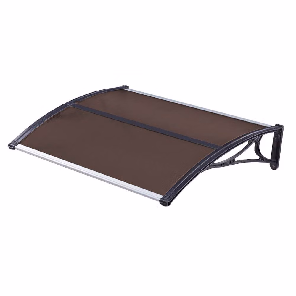 Oypla Tinted Polycarbonate and Aluminium Front Door Porch Canopy Awning in Brown or Black – 2