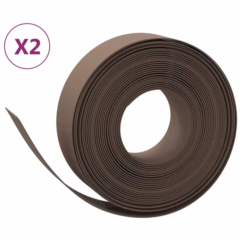Berkfield Brown Polyethylene Garden Edging, 2 Pack, 10 m Total Length – 2