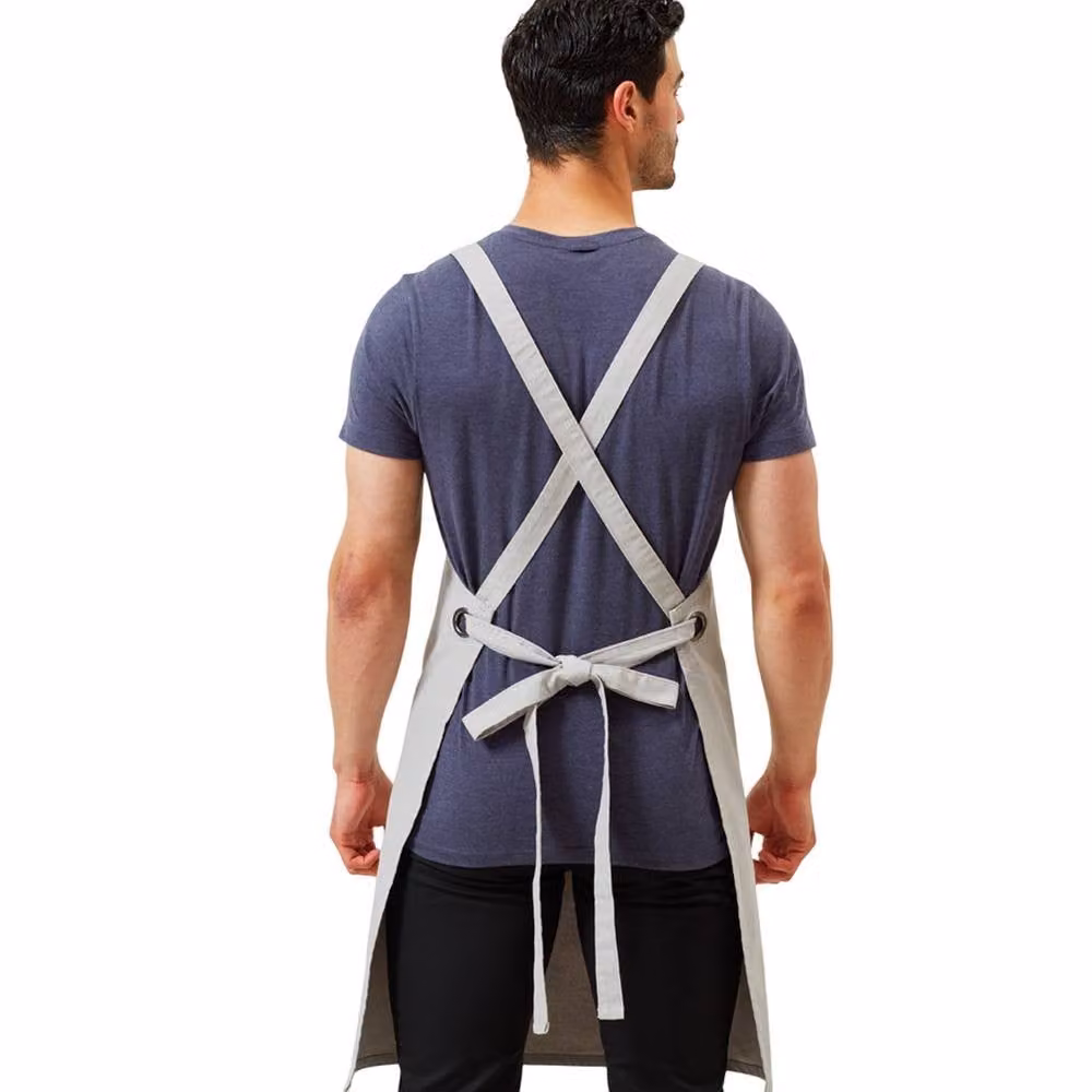 Premier Barista Cross Back Bib Apron in Silver – 2