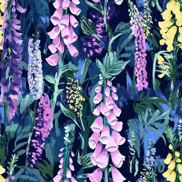 I Love Wallpaper Enchanted Meadow Nature Wallpaper in Blue, Yellow and Multicolour