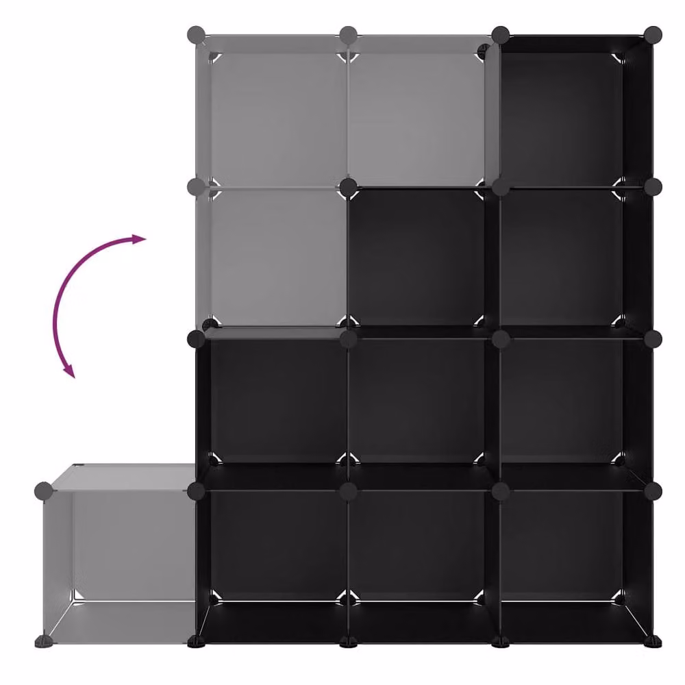 Berkfield Home 12-Cube Freestanding Storage Organiser in Black – 4