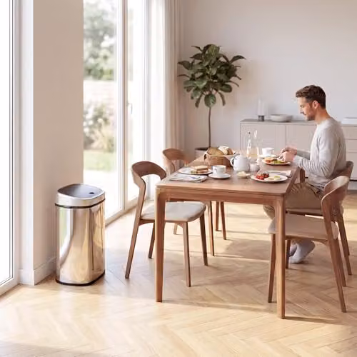 HOMCOM 48L Automatic Motion Sensor Stainless Steel Dustbin in Silver, W: 29.5 cm, D: 40.5 cm, H: 57 cm – 5