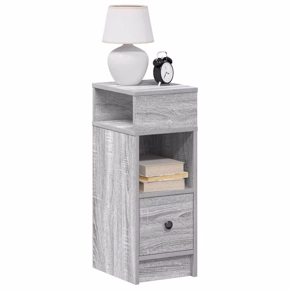 Berkfield Home Durable Bedside Cabinet with Drawer in Grey Sonoma, W/D/H: 25 x 31 x 66 cm – 2