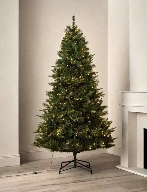 M&S Lit Monterey and Scots Pine Christmas Tree, Green, Height: 243.84 cm