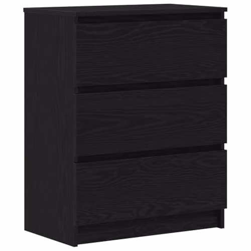 vidaXL Modern Black Oak Sideboard in MDF, W/D/H: 60 x 35 x 76 cm
