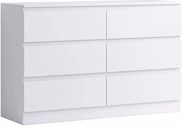 SPETLEK 6 Drawer Chest of Drawers in White Matt Finish