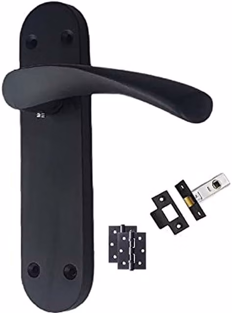 Golden Grace Chrome and Black Plate Door Handles