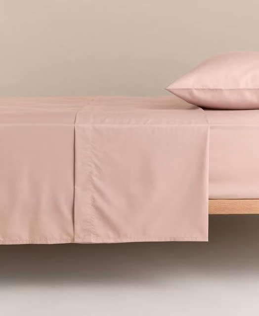 M&S Stay Cool Lyocell Rich Flat Sheet, Blush Pink, W: 200 cm x L: 200 cm