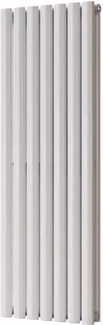 Omeara White Elliptical Tube Vertical Designer Radiator, W: 40.6 cm, H: 120 cm – 1