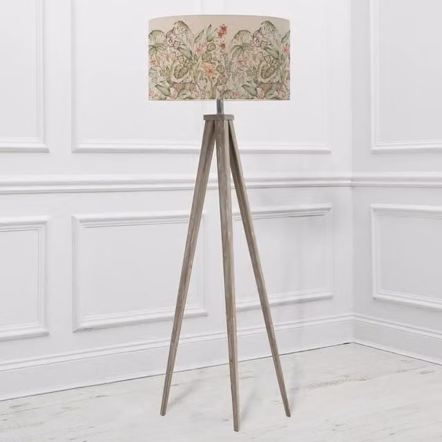 Voyage Maison Aratus Floor Lamp with Tropical Utopia Eva Lampshade in Multicolour