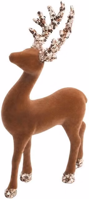 Shatchi Classic Christmas Reindeer Figurine in Brown, Height: 23 cm – 1