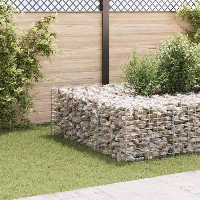 Berkfield Home Durable Cube Gabion Raised Bed in Silver Steel Wire, W/D/H: 60 x 60 x 60 cm