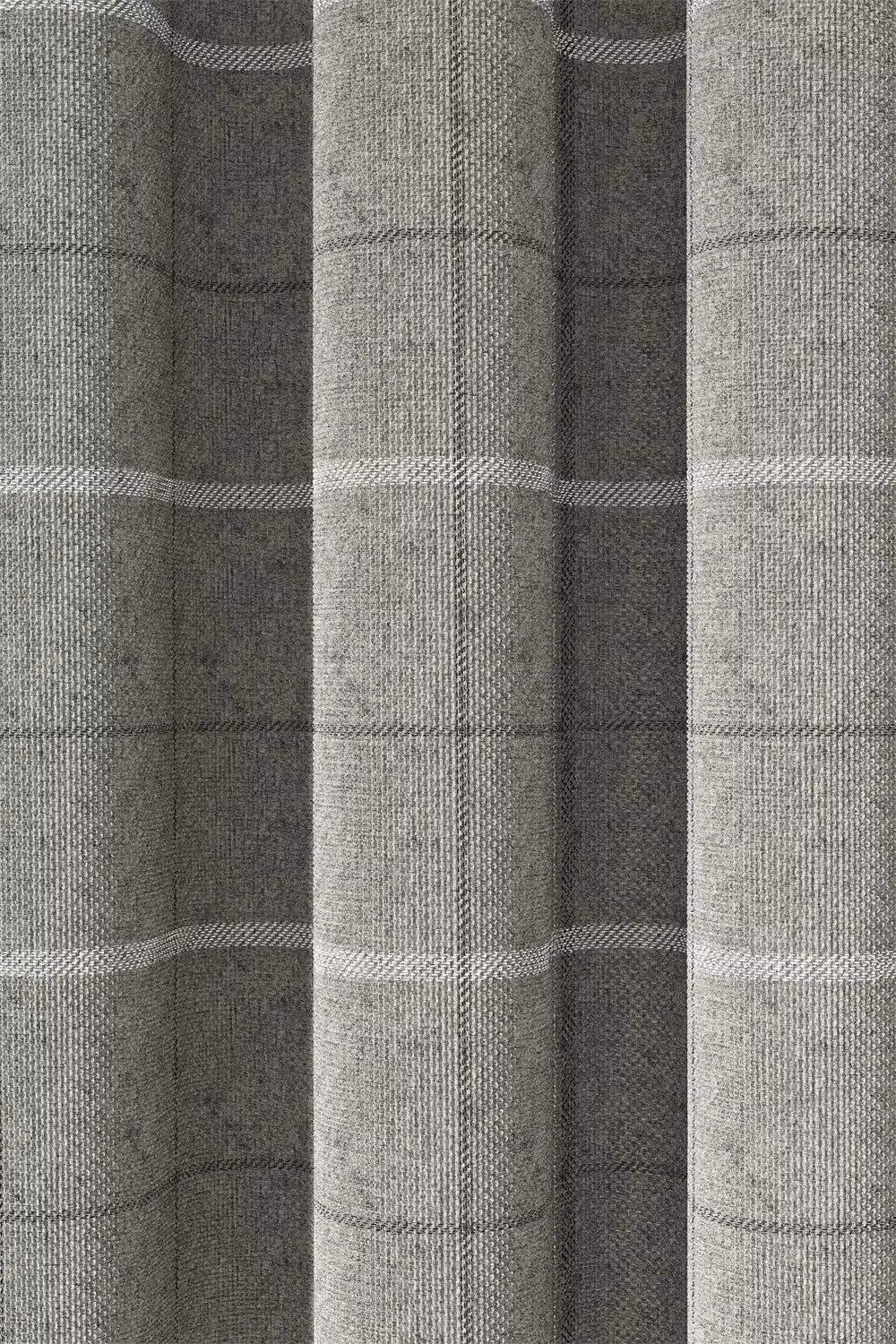 Helena Springfield Harper Checked Eyelet Curtains in Silver and Grey, Width: 167 cm, Drop: 183 cm – 3