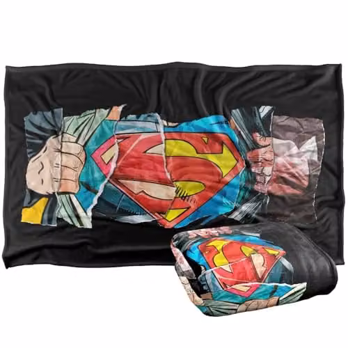 Warner Bros. Superman Super Reveal Silky Touch Super Soft Fleece Throw Blanket, Multicolour, W/D/H: 91.44 x 91.44 x 1.47 cm