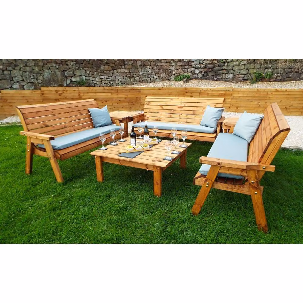 Charles Taylor Balmoral Deluxe Nine Seater Garden Furniture Set in Brown – 2