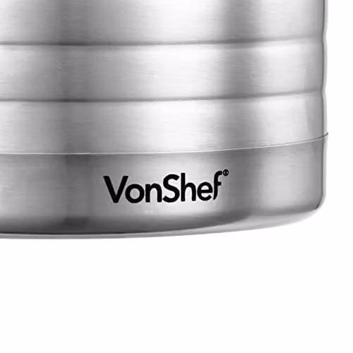 VonShef 2L Double Wall Insulated Stainless Steel Thermal Coffee and Tea Dispenser Jug in Silver – 6