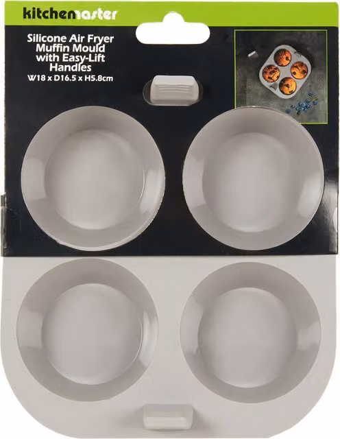 Kitchen Master Silicone Round Muffin Tray in Grey and White