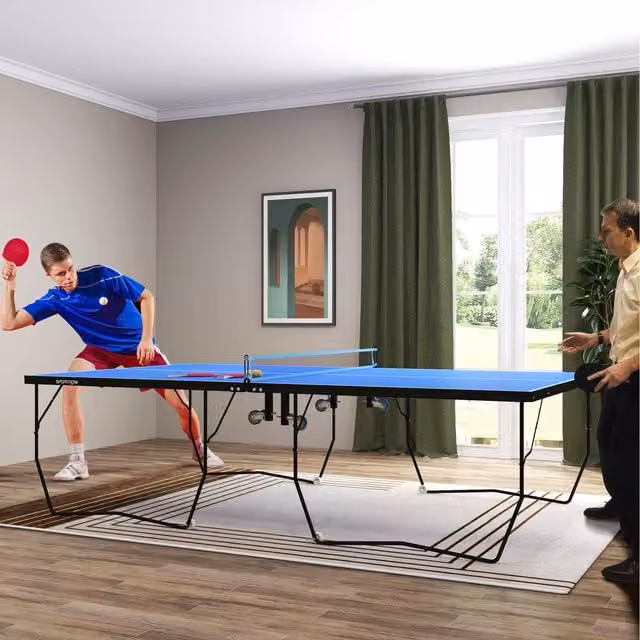 SPORTNOW 9ft Outdoor Folding Tennis Table in Blue