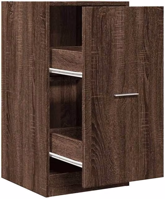 Berkfield Home Apothecary Cabinet in Brown Oak, W: 40 cm, D: 41 cm, H: 77.5 cm