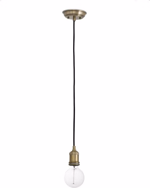 Netlighting Art 1 Light Ceiling Pendant in Antique Brass and Yellow Sphere with E27 Socket