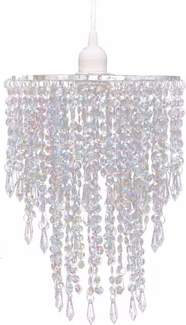Berkfield Home Crystal Glass Pendant Chandelier in Transparent, W/D/H: 22.5 x 30.5 x 30.5 cm – 1