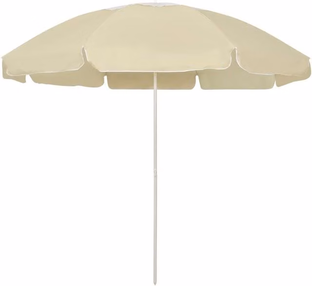 Berkfield Home Sand Yellow Floral Beach Umbrella with Central Pole, Diameter: 240 cm