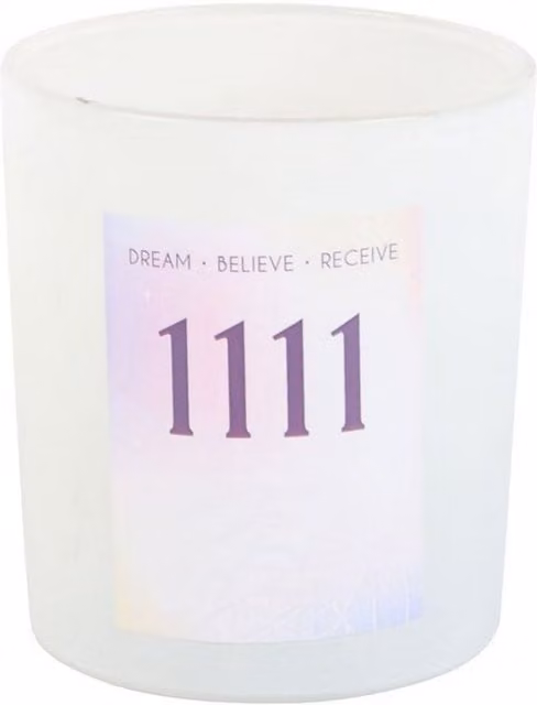 Something Different 1111 Angel Number Crystal Chips Scented Candle in White