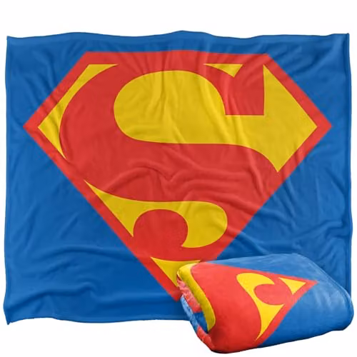 Warner Bros. Superman Shield 1986 Super Soft Fleece Throw Blanket, Multicolour, W: 152.4 cm x D: 127.0 cm x H: 152.4 cm – 1