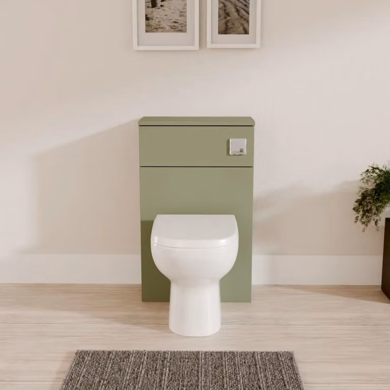 Balterley Modern Floor Standing WC Toilet Unit in Matt Satin Green, W/D/H: 55 x 55 x 80 cm