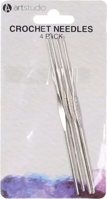 Art Studio Silver Metal Crochet Needles, Pack of 4
