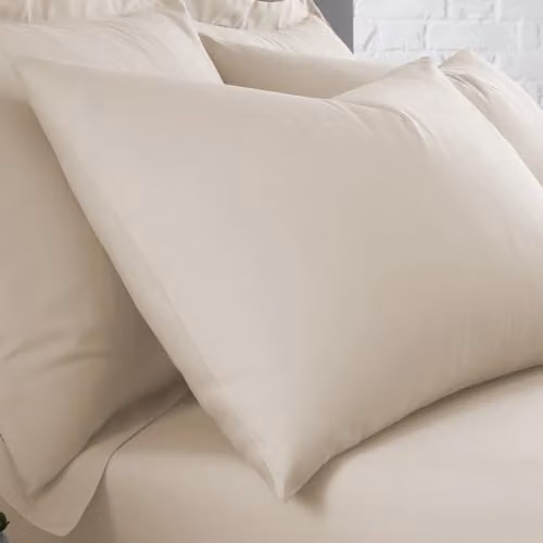 Ulster Weavers Ltd Serene Plain Dye Pillowcase Pair in Beige and Sand, W: 50 cm, L: 75 cm, Polyester