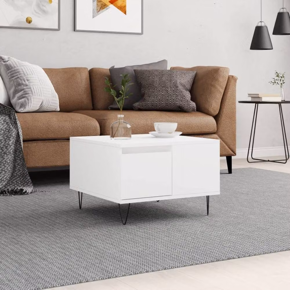 Berkfield Home Modern White Square Coffee Table with Lift Mechanism, W/D/H: 55 x 55 x 36.5 cm – 2