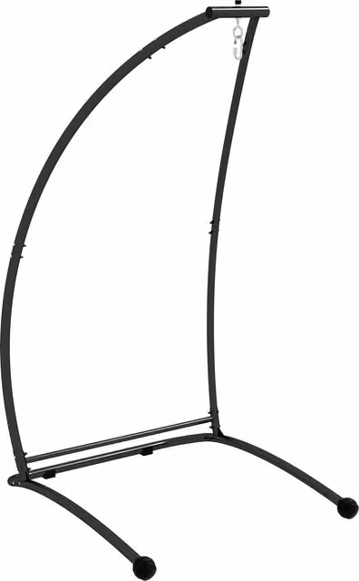 Outsunny C-Shape Heavy Duty Metal Hammock Chair Stand in Black – 1