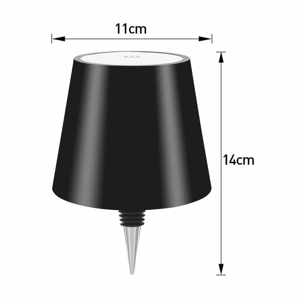 EONLION Set of 2 Black Dimmable LED Bottle Table Lights, Rechargeable and Touch Controlled – 2