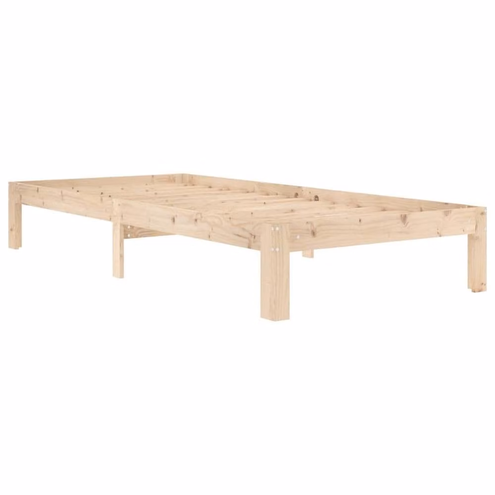Berkfield Home Solid Wood Pine Bed Frame in Beige, W/D/H: 90 x 200 cm – 3