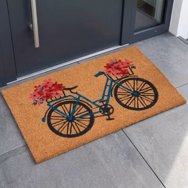 Garden Greatness Floral Coir Doormat, Brown, W: 75 cm, D: 45 cm, H: 1.5 cm