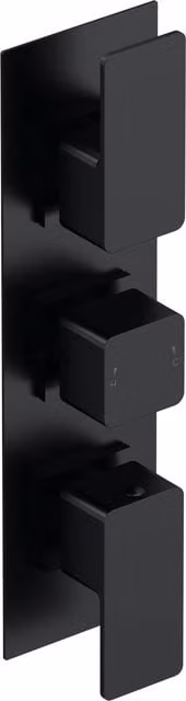 Balterley Concealed Triple Thermostatic Shower Valve in Matt Black, 280mm