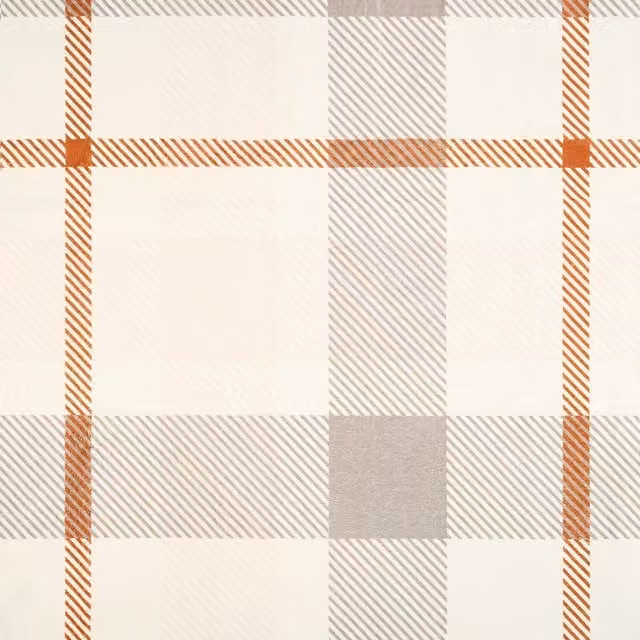 OHS Printed Washable Check Rug in Rust and Natural, W: 80 cm, L: 150 cm