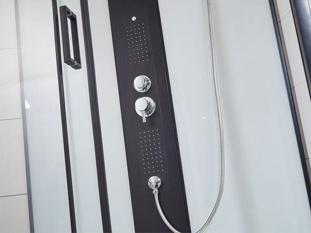 SHOWER&DESIGN Hydromassage Shower Cabin with 2 Massage Jet Zones and Hand Shower, Black, W: 90 cm, D: 90 cm, H: 215 cm – 3