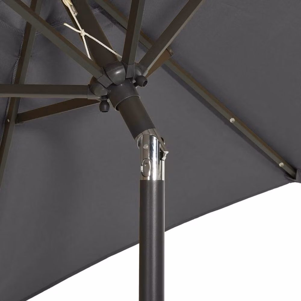Berkfield Home Aluminium Parasol with LED Lights in Anthracite Grey, W/D/H: 200 x 211 cm – 3
