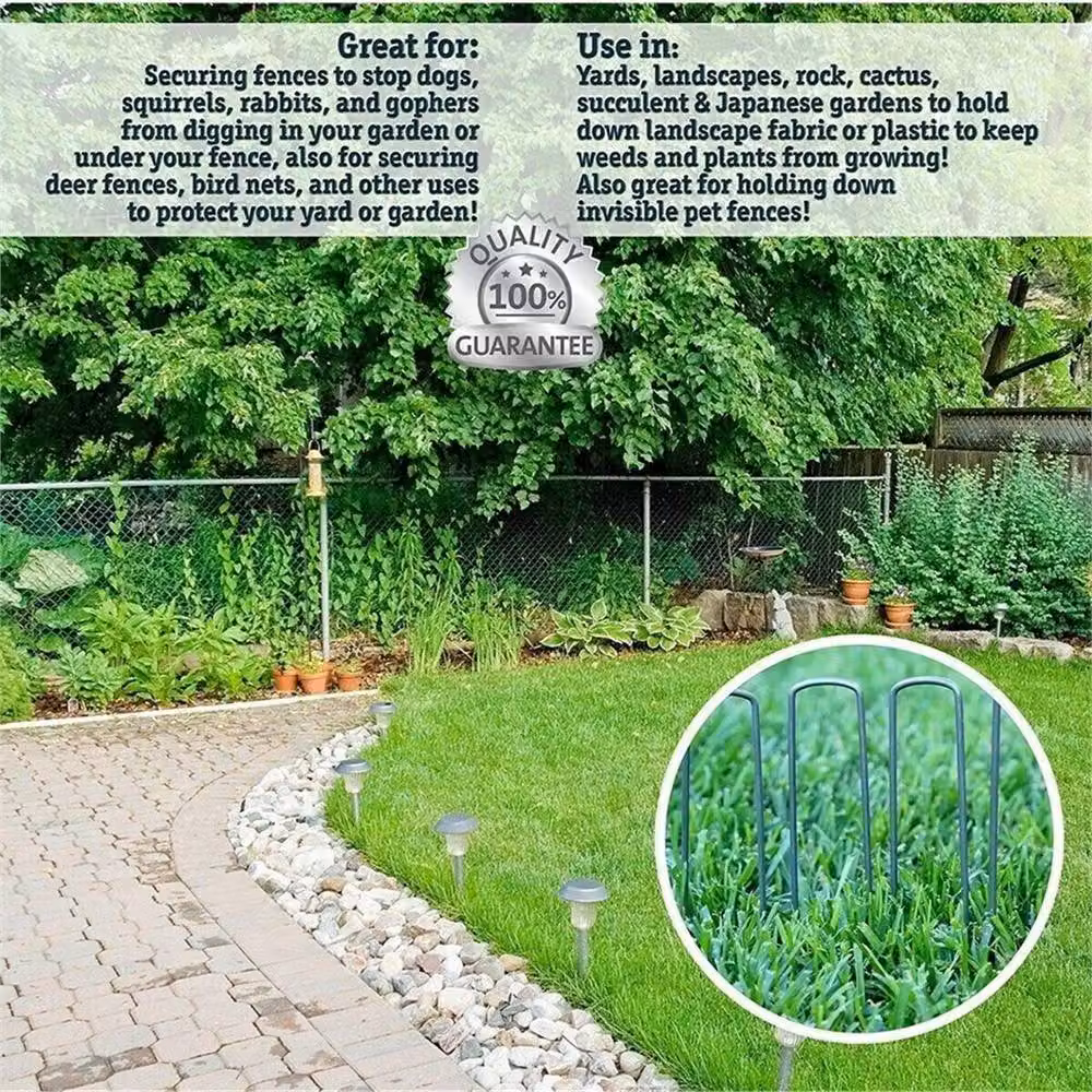 Nordara Silver Fabric Pegs Garden Turf Securing Membrane with Galvanised Steel Pegs, 100g – 4