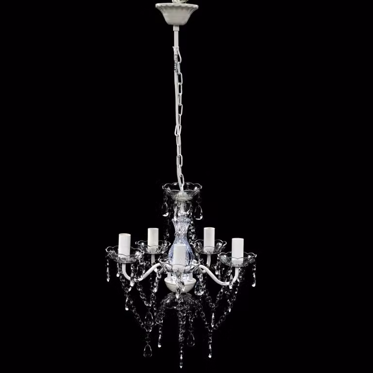 Berkfield Home Classic Ceiling Chandelier with 5 Transparent Glass Bulbs in Black